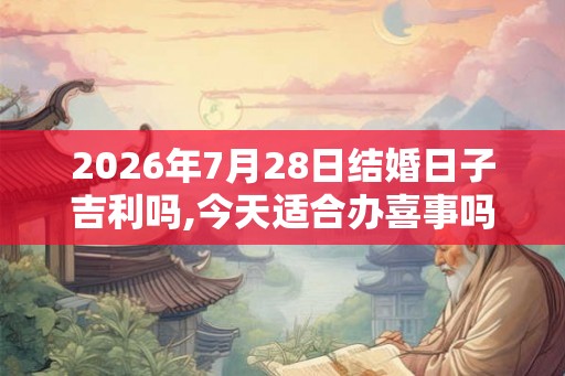 2026年7月28日结婚日子吉利吗,今天适合办喜事吗