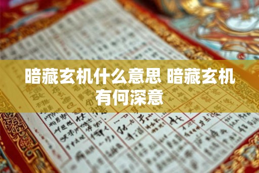 暗藏玄机什么意思 暗藏玄机有何深意