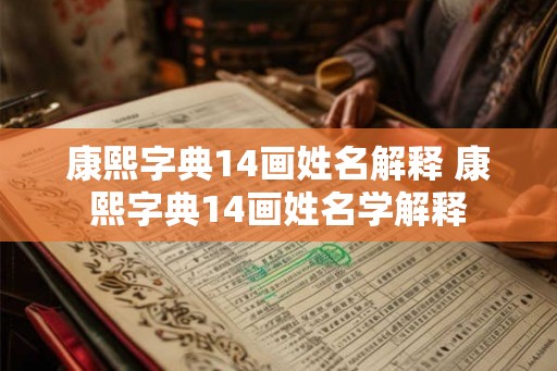 康熙字典14画姓名解释 康熙字典14画姓名学解释