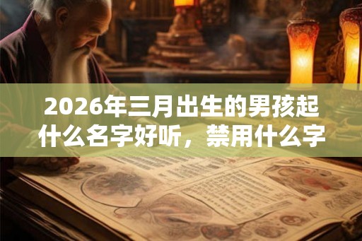 2026年三月出生的男孩起什么名字好听，禁用什么字