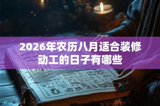 2026年农历八月适合装修动工的日子有哪些 2026年农历八月适合装修动工的日子有哪些