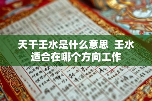 天干壬水是什么意思  壬水适合在哪个方向工作