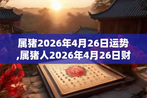 属猪2026年4月26日运势,属猪人2026年4月26日财运,生肖猪2026年4月26日运势