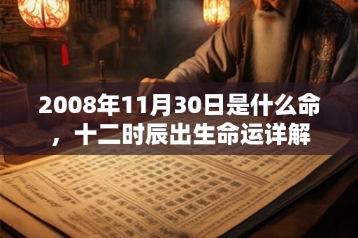 2008年11月30日是什么命，十二时辰出生命运详解