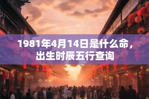 1981年4月14日是什么命，出生时辰五行查询