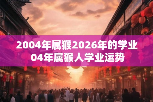 2004年属猴2026年的学业 04年属猴人学业运势