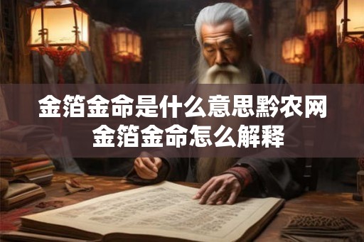 金箔金命是什么意思黔农网  金箔金命怎么解释