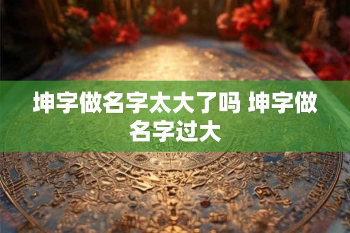 坤字做名字太大了吗 坤字做名字过大 坤字做名字太大了吗 坤字做名字过大