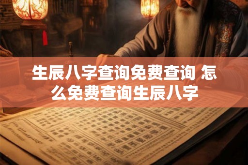 生辰八字查询免费查询 怎么免费查询生辰八字