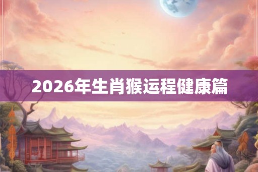 2026年生肖猴运程健康篇