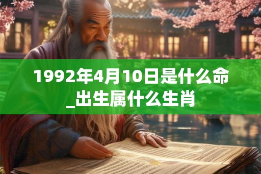 1992年4月10日是什么命_出生属什么生肖