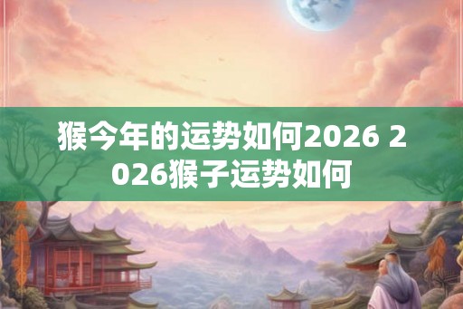 猴今年的运势如何2026 2026猴子运势如何