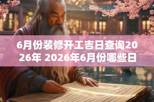 6月份装修开工吉日查询2026年 2026年6月份哪些日期适合开展装修工作 6月份装修开工吉日查询2026年 2026年6月份哪些日期适合开展装修工作