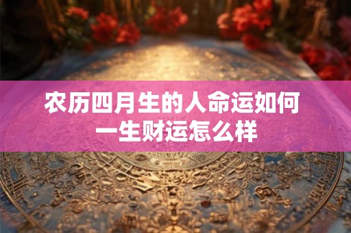 农历四月生的人命运如何 一生财运怎么样 农历四月生的人命运如何 一生财运怎么样