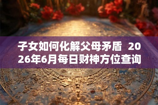 子女如何化解父母矛盾  2026年6月每日财神方位查询表