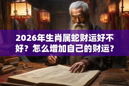 2026年生肖属蛇财运好不好？怎么增加自己的财运？