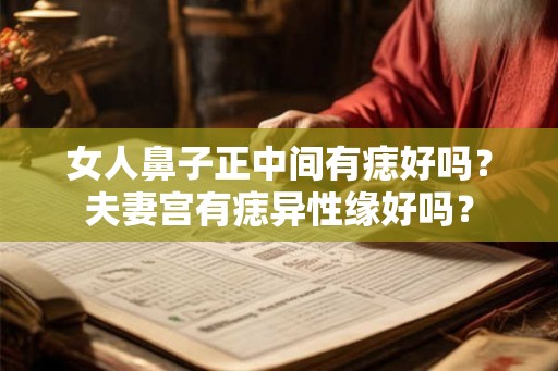 女人鼻子正中间有痣好吗？夫妻宫有痣异性缘好吗？