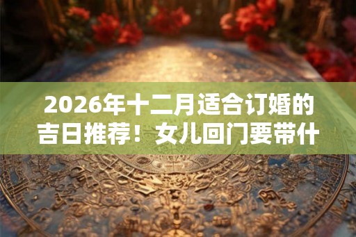 2026年十二月适合订婚的吉日推荐！女儿回门要带什么回去