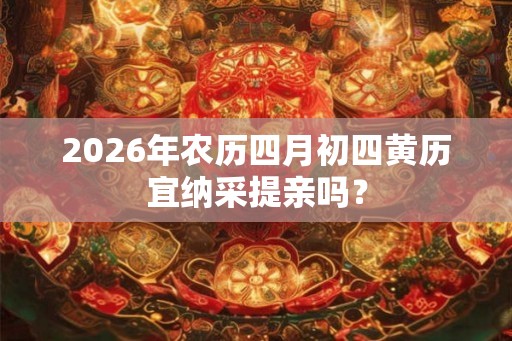 2026年农历四月初四黄历宜纳采提亲吗？
