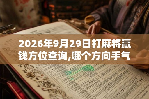 2026年9月29日打麻将赢钱方位查询,哪个方向手气佳