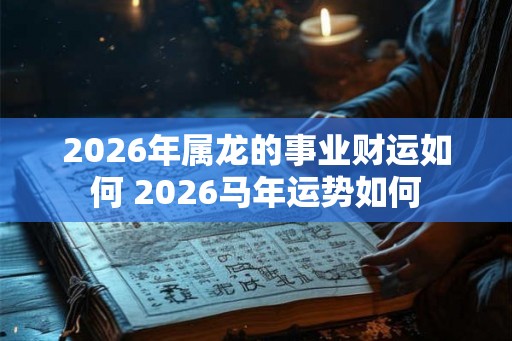 2026年属龙的事业财运如何 2026马年运势如何 2026年属龙的事业财运如何 2026马年运势如何