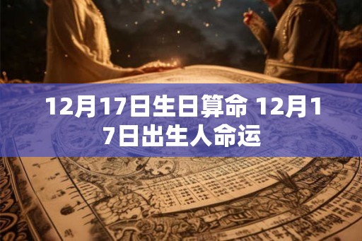12月17日生日算命 12月17日出生人命运 12月17日生日算命 12月17日出生人命运
