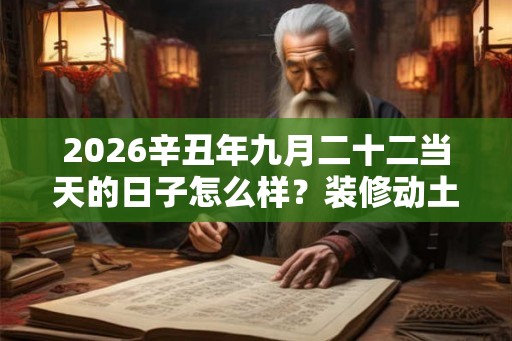 2026辛丑年九月二十二当天的日子怎么样？装修动土好不好？