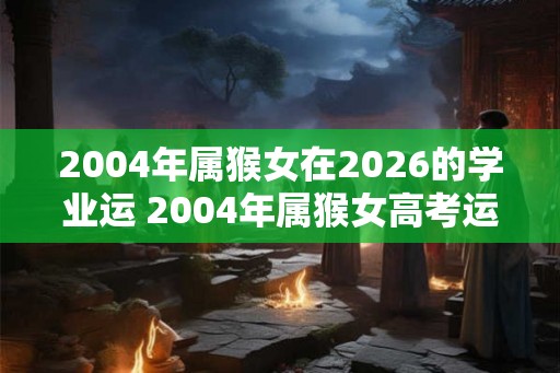 2004年属猴女在2026的学业运 2004年属猴女高考运如何