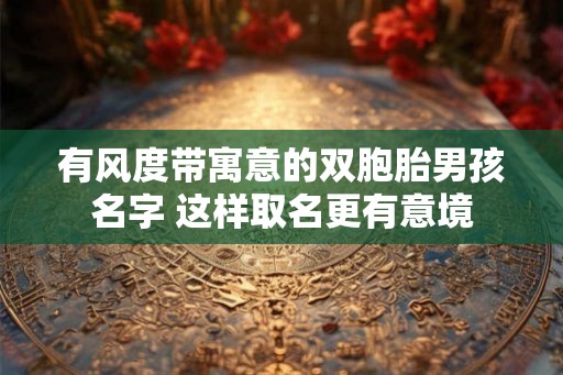 有风度带寓意的双胞胎男孩名字 这样取名更有意境