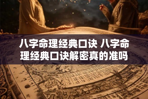 八字命理经典口诀 八字命理经典口诀解密真的准吗