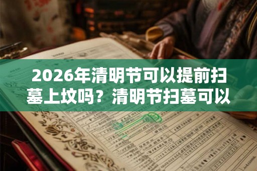 2026年清明节可以提前扫墓上坟吗？清明节扫墓可以提前多少天？