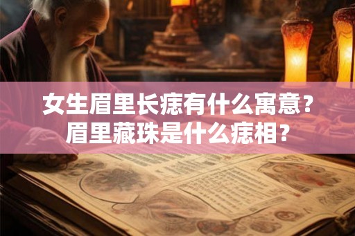 女生眉里长痣有什么寓意？眉里藏珠是什么痣相？