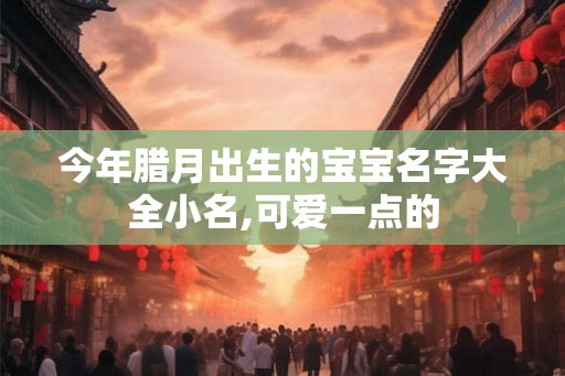 今年腊月出生的宝宝名字大全小名,可爱一点的