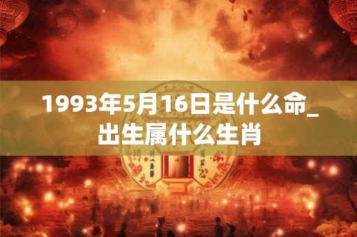 1993年5月16日是什么命_出生属什么生肖