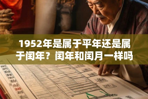 1952年是属于平年还是属于闰年?闰年和闰月一样吗? 1952年是属于平年还是属于闰年?闰年和闰月一样吗?