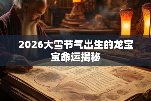 2026大雪节气出生的龙宝宝命运揭秘
