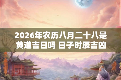 2026年农历八月二十八是黄道吉日吗 日子时辰吉凶