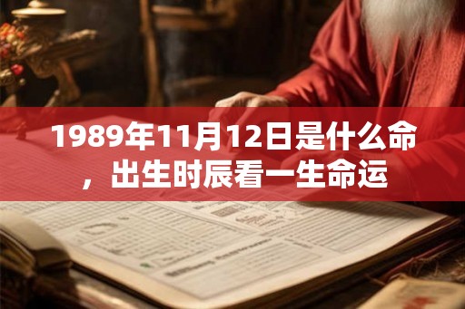 1989年11月12日是什么命，出生时辰看一生命运