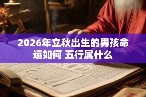 2026年立秋出生的男孩命运如何 五行属什么