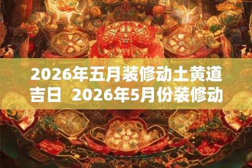 2026年五月装修动土黄道吉日 2026年5月份装修动土黄道吉日 2026年五月装修动土黄道吉日 2026年5月份装修动土黄道吉日