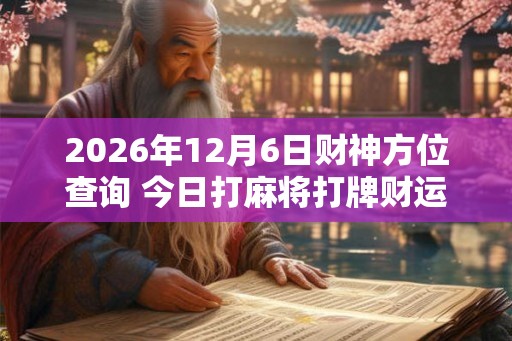 2026年12月6日财神方位查询 今日打麻将打牌财运方位