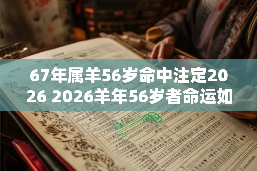 67年属羊56岁命中注定2026 2026羊年56岁者命运如何