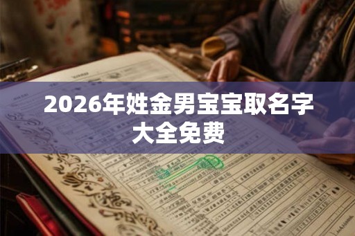 2026年姓金男宝宝取名字大全免费