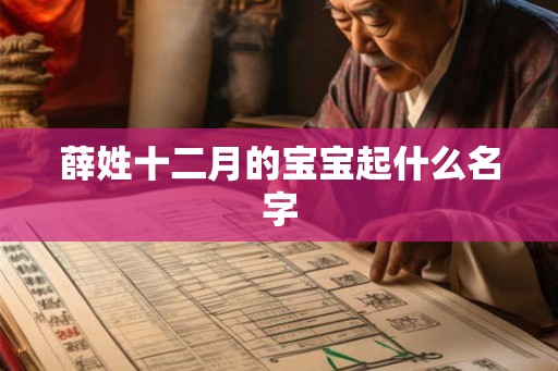 薛姓十二月的宝宝起什么名字
