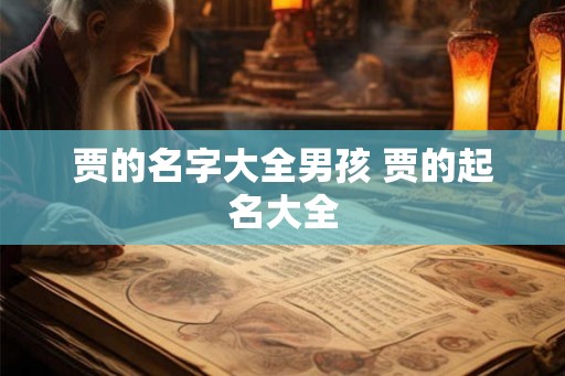 贾的名字大全男孩 贾的起名大全 贾的名字大全男孩 贾的起名大全