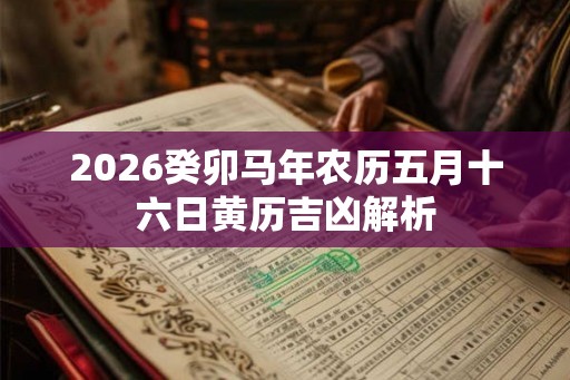 2026癸卯马年农历五月十六日黄历吉凶解析