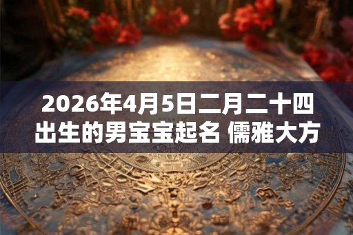 2026年4月5日二月二十四出生的男宝宝起名 儒雅大方的名字 2026年4月5日二月二十四出生的男宝宝起名 儒雅大方的名字