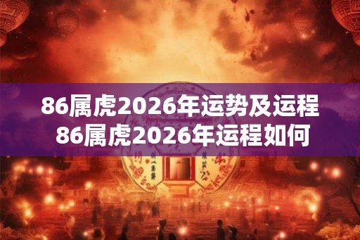 86属虎2026年运势及运程 86属虎2026年运程如何