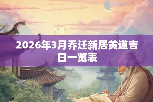 2026年3月乔迁新居黄道吉日一览表 2026年3月乔迁新居黄道吉日一览表