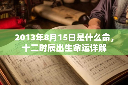 2013年8月15日是什么命，十二时辰出生命运详解